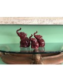 Enameled Ceramic Elephant Red